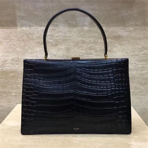 Medium Clasp bag in crocodile 